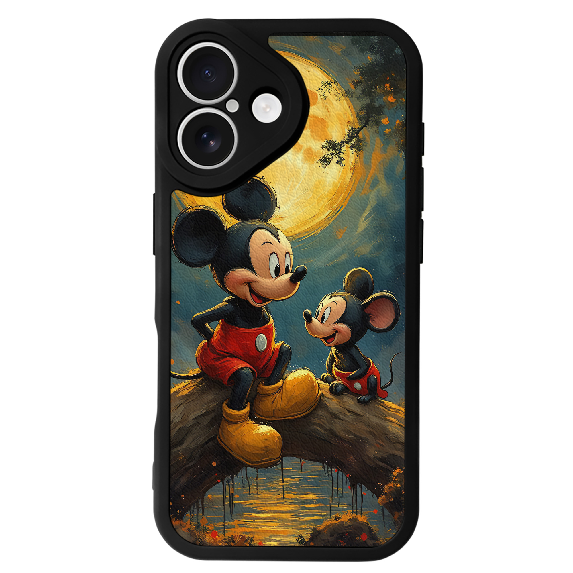 （画像用） ミッキーマウス Mickey Mouse 【iPhone 16シリーズ対応】シリコンスマホケース（レザー調） 材質：シリコン